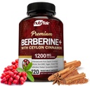 NutriFlair Premium Berberine HCL 1200mg, 120 Capsules - Plus Pure True Ceylon Cinnamon, Berberine HCI Root Supplements Pills - Immune System - yields an Optimal 8% HCl