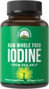 Raw Whole Food Iodine Supplement from Organic Kelp (Ascophyllum Nodosum) by Peak Performance. Potassium Iodide Support Tablets. for Metabolism, Energy, and Immune. 60 Vegan Capsules, Pills.