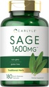 Carlyle Sage Supplément 1600mg.180 Capsules à haute puissance.