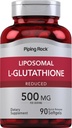 Piping Rock Glutathion liposomique , 500mg 90 Softgels , Supplément réduit , sans OGM , sans gluten