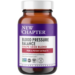 Nouveau chapitre Supplément de pression artérielle Prendre soin avec les graines de raisin végétalienne biologique + Currant noir + Ingrédients non OGM, 30 Compte