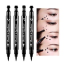 BINGBRUSH Stamp liquide double face Stylo Eyeliner, Face Timbres Maquillage Extrêmement noir imperméable Gel mince Conseil Feutre High Pigment Noir Eyeliner liquide et sceau (noir)