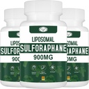 900MG Supplément de sulforaphane liposomique Extrait de brocoli, Supplément hépatique pour antioxydant, Digestion, Santé cellulaire 180 Capsules