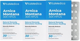VitaMedica Arnica Montana Blister Pack 30X Tablets for Bruising Pain and Swelling | Plant Based Formula | Recommended by Plastic Surgeons | Natural Recovery Surgery Or Injury | 3 Pack | 45 Servings
