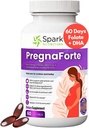 Prégnaforte 1 par jour Vitamines prénatales pour femmes 2 mois : Acide folique, Huile de poisson Oméga 3 DHA/EPA, Vitamine D3, B6, Vitmain B12, C, E, Calcium, Fer, Magnésium, supplément de zinc FSA HSA eligble multivitamine