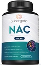 Supplément Premium NAC N-acétyl Cysteine – 750mg par gélule – Soutient la santé du foie, de la détox immunitaire, cellulaire et respiratoire – 90N Capsules d'acétyl Cysteine