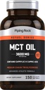 Pipeping Rock MCT Oil Softgel Capsules $ 3600mg $ 150 Pills $ Keto-Approuvé $ Non-OGM, Supplément sans gluten
