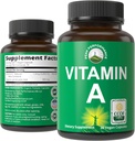Capsules de supplément certifié Vitamine biologique A 5000 UI Vitamines haute puissance. pour adultes, hommes, femmes, enfants. Fabriqué avec du jus de carotte biologique. Idéal pour Immune, Peau, Eye Support. Non OGM, pilules véganes