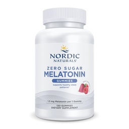 Nordic Naturals Zéro sucre Mélatonine Gommies, framboise - 120 Gommies - 1,5 mg Mélatonine - Grand goût - Sommeil reposant, soutien antioxydant - Non-OGM, végétalien - 120 portions