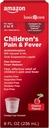 Amazon Basic Care Children's Pain and Fever, Acetaminophen 160 mg per 5 mL Oral Suspension, Dye-Free Cherry Flavor, Fever Reducer and Pain Reliever for Headache, Sore Throat and Toothache, 8 fl oz