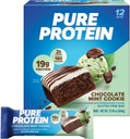 Pure Protein Bars, High Protein, Nutritious Snacks to Support Energy, Low Sugar, Gluten free, Chocolate Mint Cookie,1.76oz, 12 Count (Packaging May Vary)