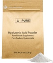 INGRÉDIENTS ORIGINAL DE PURE Acide hyaluronique (8 oz) soluble dans l'eau, poudre fine