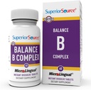 Superior Source Balance B Complex - Energy Support Supplement with Folic Acid & B Vitamins - Supports Heart & Muscle Health - B Vitamin Supplement Aids Immune Health - 60 Instant Dissolve Tablets