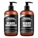 Mens Beard Wash And Beard Conditioner Bundle Set For Men, Face And Beard Shampoo And Conditioner Set For Men w/Biotin Facial Hair Growth Formula Dandruff, Gifts For Men, 500ml*2