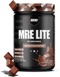 REDCON1 MRE Lite Whole Food Protein Powder, Chocolate - Low Carb & Whey Free Meal Replacement with Animal Protein Blends - Easy to Digest Supplement Made with MCT Oils (20 Servings)
