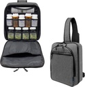 Cross-Body Hands-Free Modular Pill Bottle Organizer, Medicine Bag, Case, Carrier for Medications, Vitamins, and Medical Supplies - Heather Gray (Without Lock)