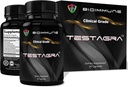 TESTAGRA Testosterone Booster for Men. 10X Concentrated- 90 Capsules - Increase Lean Muscle Energy Drive Strength. Saw Palmetto, Tribulus, Tongkat Ali, Horny Goat Weed, Zinc
