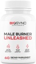 BioSync - Mâle brûleur UNLEASHED , Fat Burner pour les hommes Perte de poids pilules , Suppresseur d'appétit , Blocker de glucides , Booster d'énergie , 6 Ultra Dosed Ingrédients puissants , 3ème partie sûre testé - 60 capsules