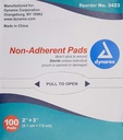 Dynarex Non-Adherent Pad, Sterile, 2x3, Box/100