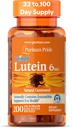Puritan's Pride Premium LutigoldTM Lutein Caroténoïde 6mg avec Zeaxanthin pour les hommes et les femmes, complément alimentaire pour le soutien de la santé oculaire, 200 softgels à libération rapide