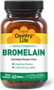 Country Life - Bromélain naturel, 500 mg, 60 comprimés