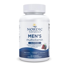 Nordic Naturals Men's Multivitamin Gummies, Mixed Berry - 60 Gummies - Support for Healthy Bones, Blood Vessels, Energy & Immunity - Non-GMO, Vegetarian - 30 Servings
