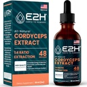 Cordyceps Mushroom Supplement - Faster Absorption Than Cordyceps Mushroom Capsules or Powder - Our Cordyceps Extract Promotes Energy & Stamina Support - Mushroom Extract - 2 Fl Oz by E2H