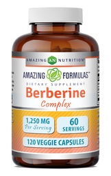 Amazing Formulas Berberine with Bitter Melon & Banaba Extract Complex | 1250 Mg per Serving |120 Veggie Capsules | Non-GMO | Gluten-Free | Made in USA