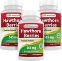 Meilleurs Berry Hawthorn Naturals 565 mg 180 Capsules (180 Nombre (paquet de 3))