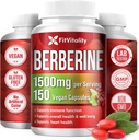 Supplément Berberine Premium, 150 capsules – 50 jours d'approvisionnement, 1500mg Berberine par portion, Berberine HCI, Fabriqué à partir d'ingrédients 100% purs et naturels, non-OGM, sans gluten.