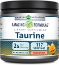 Formules étonnantes Taurine 500 Grams (1,1 Lb) Supplément en poudre $ 2000 mg par portion $ 111 portions $ Non-OGM $ Sans gluten $ Fabriqué aux États-Unis (Fruit Punch)