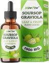 Soursop Graviola Liquid Drops 1900MG 2Fl Oz, Soursop Bitter Leaf Extract Supplements, Sleep Relax Support and Immune Boost - Sugar Free, Natural Flavor, Herbal Goodness