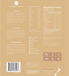 Fermes Antler - 100% gazon Fed Nouvelle-Zélande Isolation de la protéine Whey, beurre d'arachide saveur de chocolat, 2 lbs - Pure et propre, 7 ingrédients, froid traité