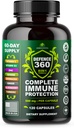Defence360 Immune Support Supplément 8-en-1 avec vitamine C, D3, zinc, Elderberry, Echinacea, curcuma, gingembre et quinine, protection immunitaire, énergie et Vigeur, boost cérébrale, soulagement du stress (120 capsules)