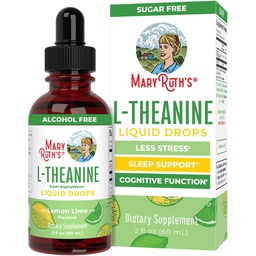 MaryRuth's L Theanine 200mg Liquid Drops (en anglais seulement) Mood Support for Adults & Kids (en anglais seulement) Focus Supplement (en anglais seulement)