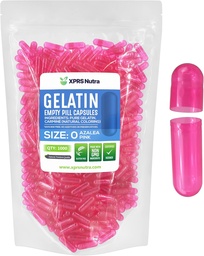 XPRS Nutra Taille 0 Capsules vides - 1000 Compte Capsules de gélatine vides - Pills Bricolage Capsule Remplissage - Gel de pilules pures pour les suppléments Do-It-Youlf (Azalea Rose)