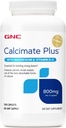 GNC Calcimate Plus 800mg Supplement, Supports Strong Bones, Enhances Calcium Absorption, 60 Servings
