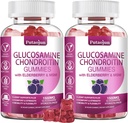 Glucosamine Chondroitin Supplements with MSM & Elderberry | Glucosamine Chondroitin Gummy for Adults & Women Men | Glucosamine chondroitin Gummies Extra Strength | Joint Supplement | 2 Pack