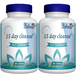 15 Day Cleanse, Gut and Colon Support, Advanced 15 Day Gut Cleanse Detox for Women & Men with Senna, Cascara Sagrada & Psyllium Husk, Non-GMO, 30 Capsules