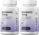 Balancebreens Melatonin 10mg Fast-Dissolve, 120 comprimés – Aide naturelle au sommeil pour les nuits reposées, soutien sans médicament pour la relaxation et la tranquillité