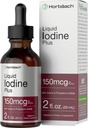 Horbäach Iodine Liquid Drops | 2 fl oz | 150 mcg | Iodine & Potassium Iodide Liquid Tincture | Vegetarian, Non-GMO, Gluten Free Supplement