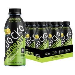 Jocko Fuel Hydrate Electrolyte Drinks - Sports Drink Hydration Amplifier, Thirst Quencher - Scientifically Formulated Electrolyte Blend Lemon-Lime 16 Oz (12 Pack)