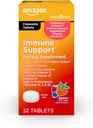 Amazon Basic Care - Immune Support Supplement, Berry Chew Tablets, excellent source of the body-essential sunshine Vitamin D, 32 Count