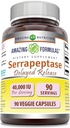 Amazing Formulas Serrapeptase Supplement | 40,000 IU | Veggie Capsules | Non-GMO| Gluten Free | Made in USA (90 Count)
