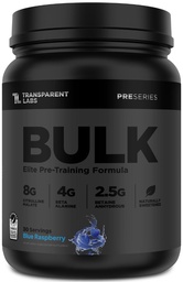 Labs transparents Bulk Black Préentraînement - cliniquement dosé, naturellement sucré Préentraînement pour les hommes et les femmes avec Beta Alanine poudre, Citrulline Malate, et caféine- 30 portions, framboise bleue