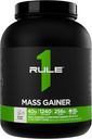 Rule 1 Mass Gainer - High-Calorie Weight Gain Formula with 1,220+ Calories, 250g+ Complex Carb Blend, 40g All-Whey Protein Per Serving (8 Servings, Vanilla Crème)