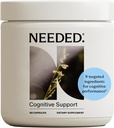 Needed. Cognitive Support - Comprehensive Supplement with Ashwagandha, Reishi & Lion's Mane Mushrooms, Breastfeeding Safe - Supports Focus, Attention, & Memory, 30-Day Supply