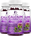 Calcium Magnésium Zinc Gummies winn Elderberry and Sea Moss, Calcium Magnesium 2:1, Contient Magnésium Glycinate, Vitamine D3, pour les os, les muscles, l'humeur calme et le soutien du sommeil , 60 Gommies(3 paquets)