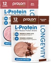 Prolon Longevity Plant Based Protein Powder | Muscle Synthesis & Repair, Healthy Aging, Boost Performance | Vitamins, Gluten Free, Amino Acids | 25g of Protein | Chocolate and Berry, 24 Packets