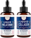 WINDSOR BOTANICALS Melatonin and Collagen Liquid Rest and Recuperation Skin Bundle